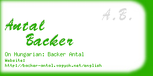 antal backer business card